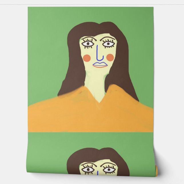 De vrouw abstracte kunst behang (Afrollen)