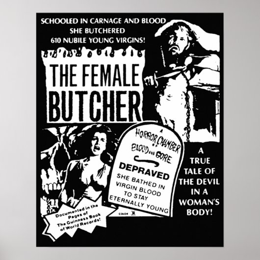 De Vrouw Butcher Poster (Voorkant)