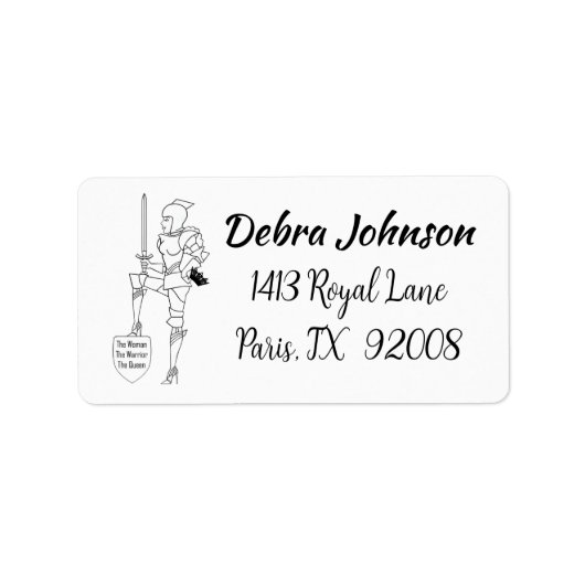 "De Vrouw, de Aankomst, de Koningin" Etiket (Voorkant)