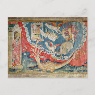 De vrouw die de geboorte en de grote briefkaart