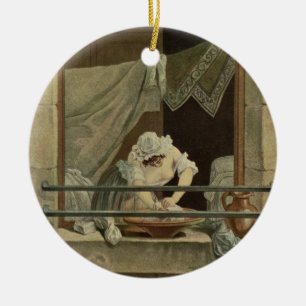 De vrouw, gegraveerd door J. Laurent Julien (c1) Keramisch Ornament