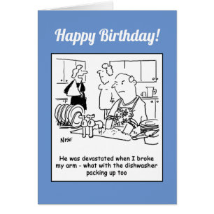 De vrouw heeft een gebroken arm, zodat Man de Cart