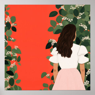 De vrouw in de tuin poster