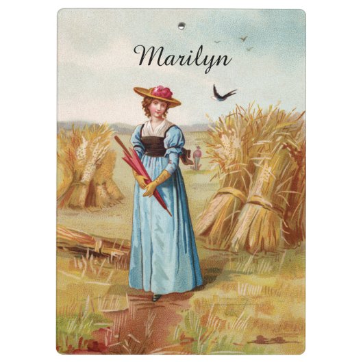 De vrouw in het klembord van het Wheat Field (Achterkant)