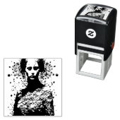 De vrouw in kant  zelfinktende stempel (In situ)