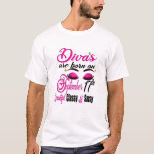 De vrouw is geboren op 17 september. t-shirt