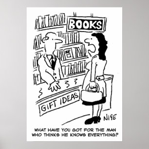De vrouw onderzoekt bij een Boekhandel Poster