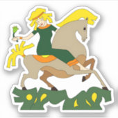 De vrouw ridder sticker (Voorkant)