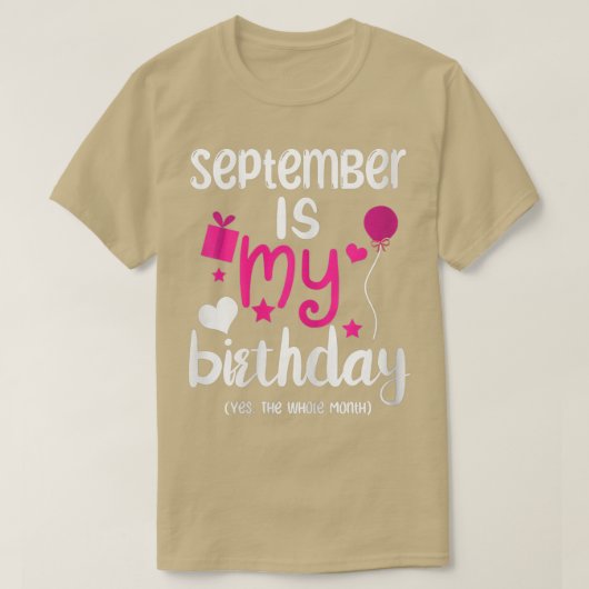 De vrouw september is mijn geboortemaand... t-shirt (Design voorkant)