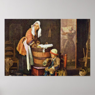 De vrouw van Chardin Jean-Baptiste Siméon Poster