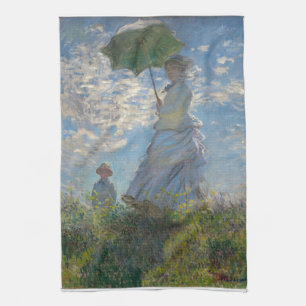 De Vrouw van Claude Monet met een Parasol 1875 Theedoek