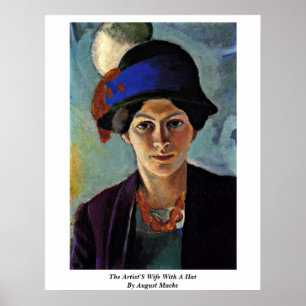 De vrouw van de kunstenaar met een Pet tegen augus Poster