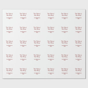 De vrouw van de party vrijgezellenfeest naam datum cadeaupapier