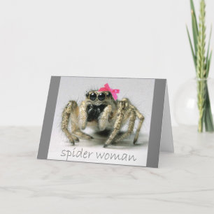 De Vrouw van de spin met roze boog Kaart