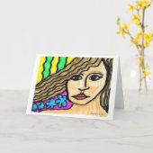 De Vrouw van het Glas in lood Kaart (Gele Bloem)