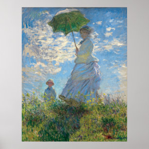 De vrouw van Monet is hersteld met een parasol De Poster