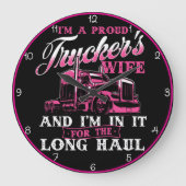 De vrouw van Proud Trucker: Pink Long Haul Grote Klok (Voorkant)
