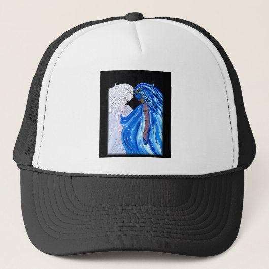 De Vrouwe van de Blauwe Vlam Trucker Pet (Voorkant)