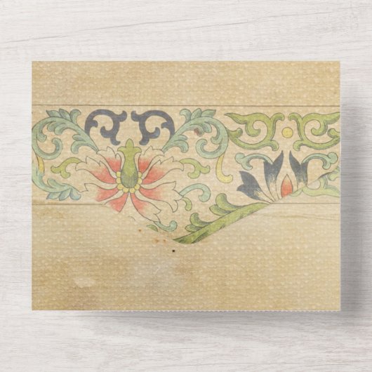 De Vrouwe van Shallot Sprookjesachtige Bruiloft All In One Uitnodiging (Achterkant)