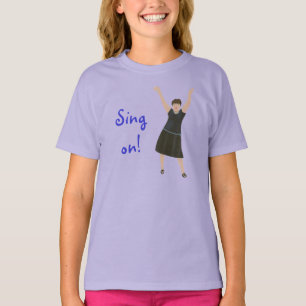 De vrouwelijke zanger, zingt, karaokeT-shirts voor T-shirt