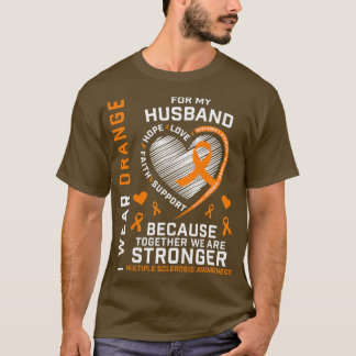 De vrouwen Draag Oranje voor mijn man veelvoudige  T-shirt