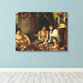 De vrouwen van Algiers in hun appartement, 1834 Canvas Afdruk (Insitu (Houten vloer))