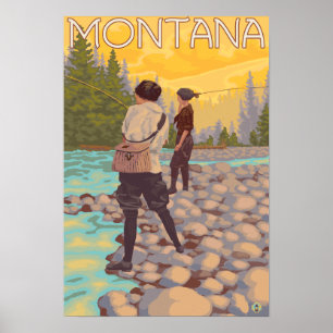 De vrouwen vliegen Visserij - Montana Poster
