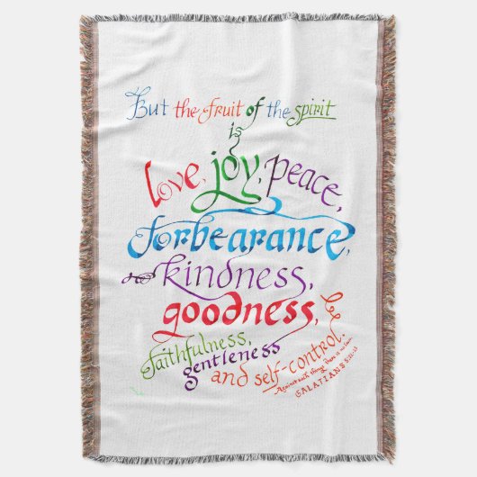 De vrucht van de Geest Bijbelvers Deken (Voorkant Verticaal)