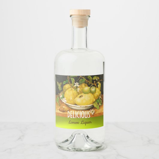 DE VRUCHTEN VAN HET SEIZOEN CITROENEN EN CITROENBL LIKEURFLES ETIKET (Voorkant)