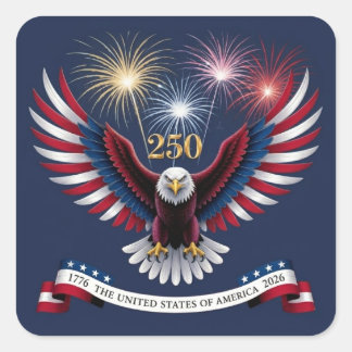 De VS 250 jaar vierkante sticker