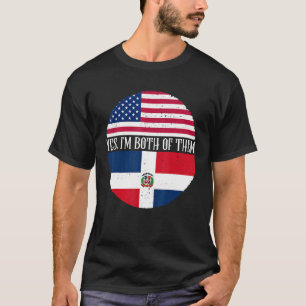 De VS en de Dominicaanse Republiek vlaggen ja ik b T-shirt