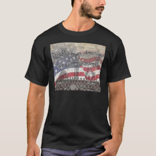 De VS Heros God zegene onze troepen met een kruis, T-shirt