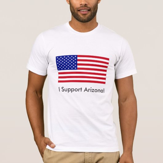 De VS-vlag-Groot, ik steun Arizona! T-shirt (Voorkant)