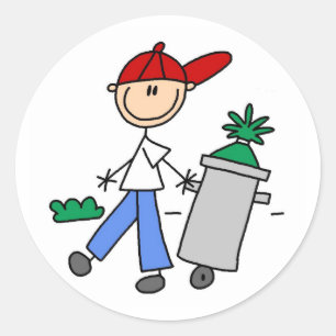 De vuilnisbak Sticker eruit halen