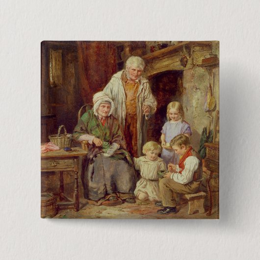 De vullingen vierkante button 5,1 cm (Voorkant)