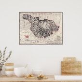 De vuurkaart van San Francisco - BigMap van 1908 ( Poster (Keuken)