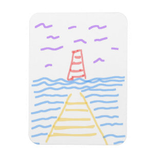 De Vuurtoren en de Pier Flexibele Fotomagneet Magneet