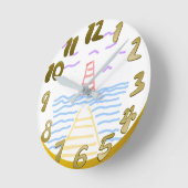 De vuurtoren en de Pier Wall Clock Ronde Klok (Hoek)