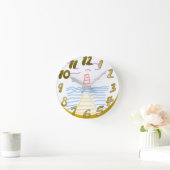 De vuurtoren en de Pier Wall Clock Ronde Klok (Huis)