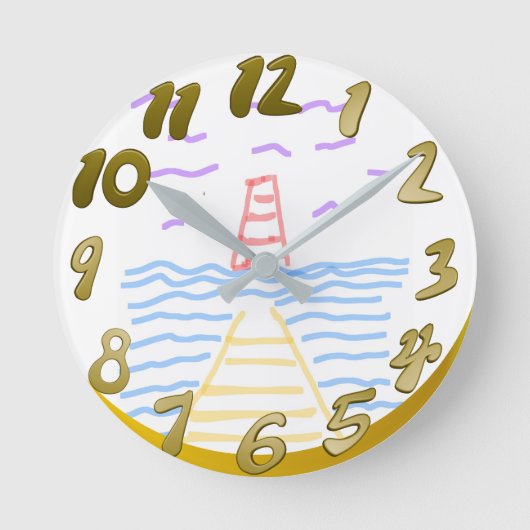 De vuurtoren en de Pier Wall Clock Ronde Klok (Voorkant)