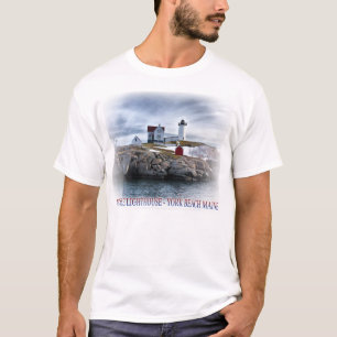 De vuurtoren "Nubble", York, Maine, foto t T-shirt