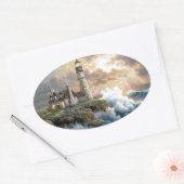 De vuurtoren ovale sticker (Envelop)