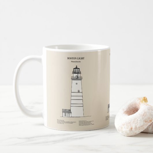 De vuurtoren van Boston - Massachusetts - SBD Koffiemok (Met donut)