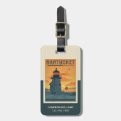 De vuurtoren van Brant Point | Nantucket MA Bagagelabel (Voorkant verticaal)