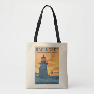 De vuurtoren van Brant Point   Nantucket MA Draagtas