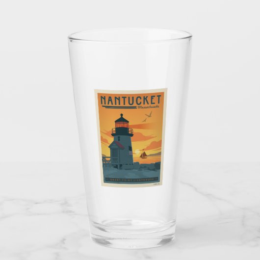 De vuurtoren van Brant Point | Nantucket MA Glas (Voorkant)