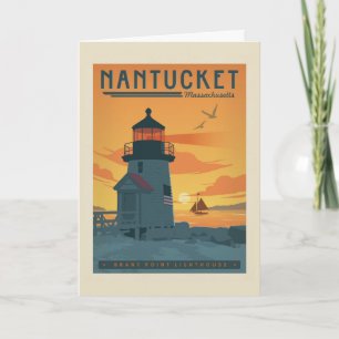 De vuurtoren van Brant Point   Nantucket MA Kaart