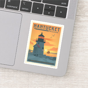 De vuurtoren van Brant Point   Nantucket MA Sticker