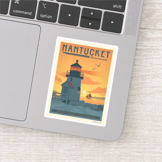 De vuurtoren van Brant Point | Nantucket MA Sticker (Detail)