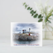 De vuurtoren van Cape Neddick, York, Maine Briefkaart (Staand voorkant)